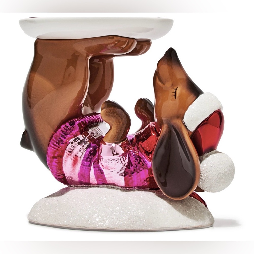 🆕🎄 BATH & BODY WORKS LIMITED EDITION HOLIDAY DACHSHUND 3-WICK CANDLE HOLDER. NEW